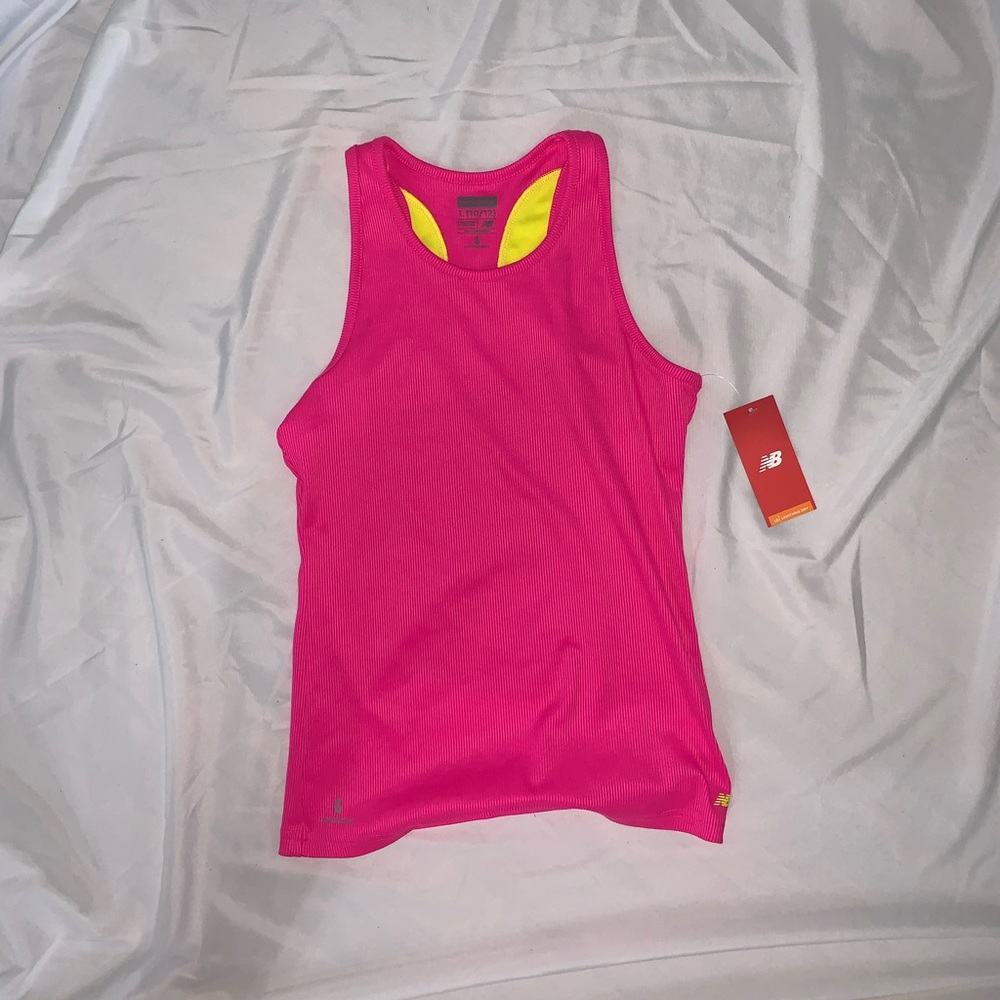 Girls bright pink New Balance tank top
